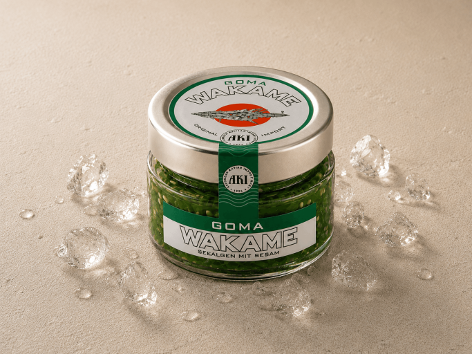 AKI Goma Wakame Seealgensalat 100 g - AKI Goma Wakame Seealgensalat kaufen - Goma Wakame Salat mit Sesam - Wakame Seealgensalat für Sushi - AKI Wakame Algensalat 100g